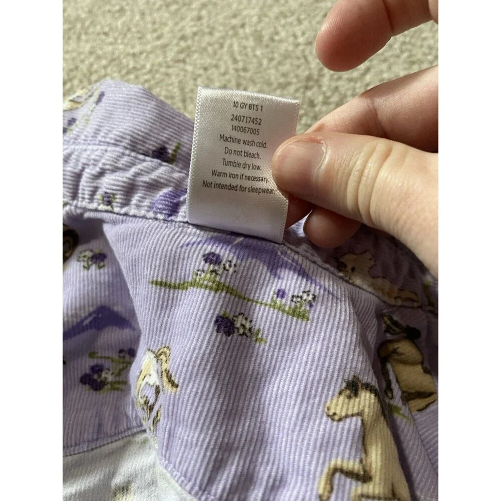 Gymboree Girls Size 4 Purple Corduroy Horse Western Shirt 2009